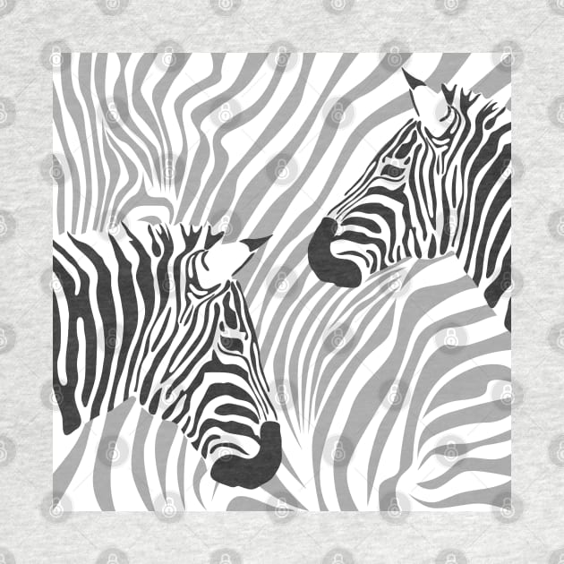 Zebras with zebra pattern background by ZUCCACIYECIBO